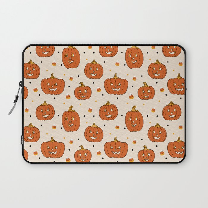 Happy Pumpkins - Beige Laptop Sleeve Gallery Image 1