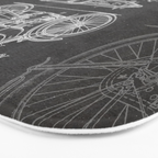 Harley Motorcycle Patent - Harley Bike Art - Black Chalkboard Bath Mat Gallery Image 3