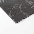 Harley Motorcycle Patent - Harley Bike Art - Black Chalkboard Welcome Mat Gallery Image 2