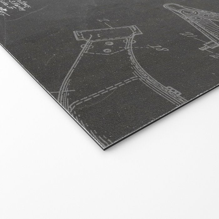 Harley Motorcycle Patent - Harley Bike Art - Black Chalkboard Welcome Mat Gallery Image 2