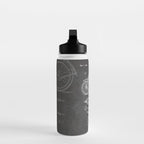Harley Motorcycle Patent - Harley Bike Art - Black Chalkboard Water Bottle Gallery Image 3