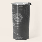Harley Motorcycle Patent - Harley Bike Art - Black Chalkboard Travel Mug Gallery Image 2