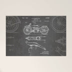 Harley Motorcycle Patent - Harley Bike Art - Black Chalkboard Welcome Mat Gallery Image 1