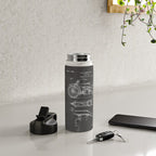 Harley Motorcycle Patent - Harley Bike Art - Black Chalkboard Water Bottle Gallery Image 4