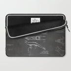 Harley Motorcycle Patent - Harley Bike Art - Black Chalkboard Laptop Sleeve Gallery Image 2