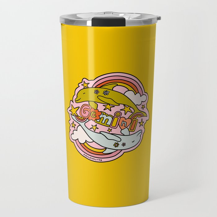 Gemini Dolphin Travel Mug Gallery Image 1