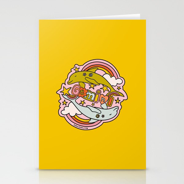 Gemini Dolphin Stationery Card Gallery Image 2