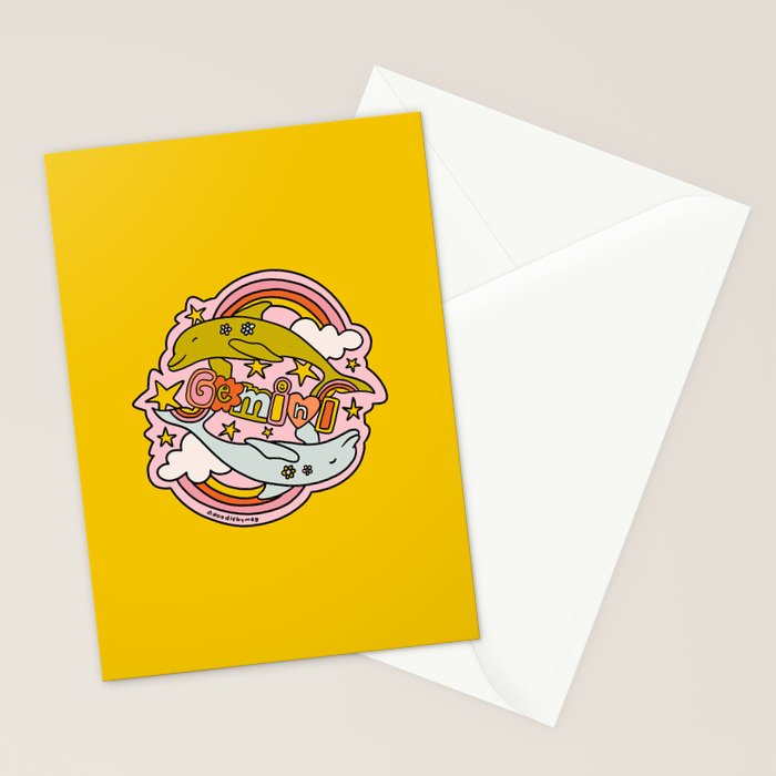 Gemini Dolphin Stationery Card Gallery Image 2