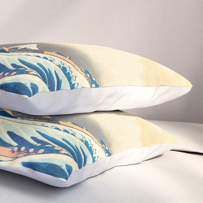 Japanese Woodblock Print The Great Wave of Kanagawa by Katsushika Hokusai Pillow Sham Gallery Image 3