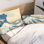 Japanese Woodblock Print The Great Wave of Kanagawa by Katsushika Hokusai Pillow Sham Gallery Image 2