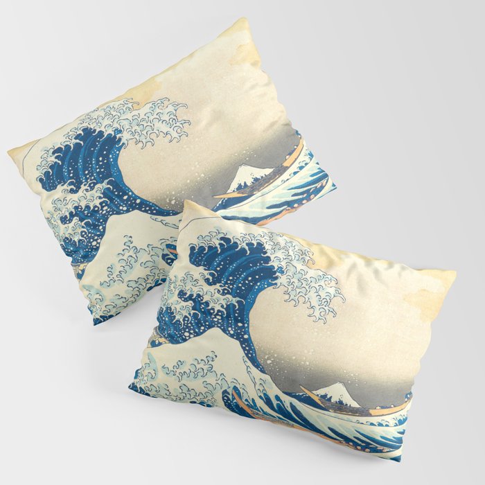 Japanese Woodblock Print The Great Wave of Kanagawa by Katsushika Hokusai Pillow Sham Gallery Image 3