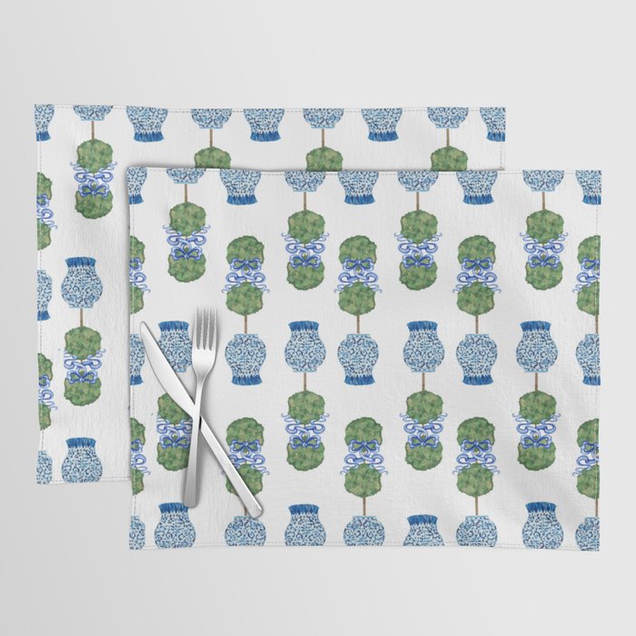 Chinoiserie Ginger Jar Jars Topiary Pattern Placemat Gallery Image 1