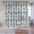 Chinoiserie Ginger Jar Jars Topiary Pattern Wall Mural Gallery Image 1