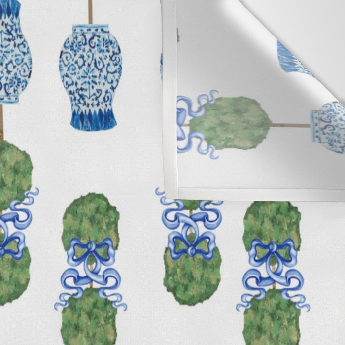 Chinoiserie Ginger Jar Jars Topiary Pattern Wall Tapestry Gallery Image 3
