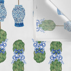 Chinoiserie Ginger Jar Jars Topiary Pattern Wall Tapestry Gallery Image 3