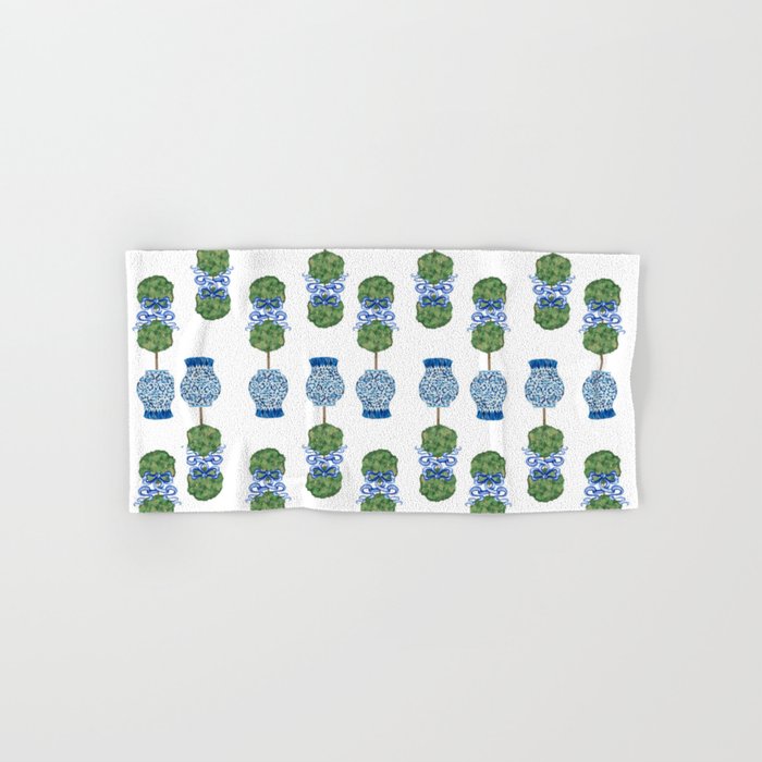 Chinoiserie Ginger Jar Jars Topiary Pattern Bath Towel Gallery Image 1