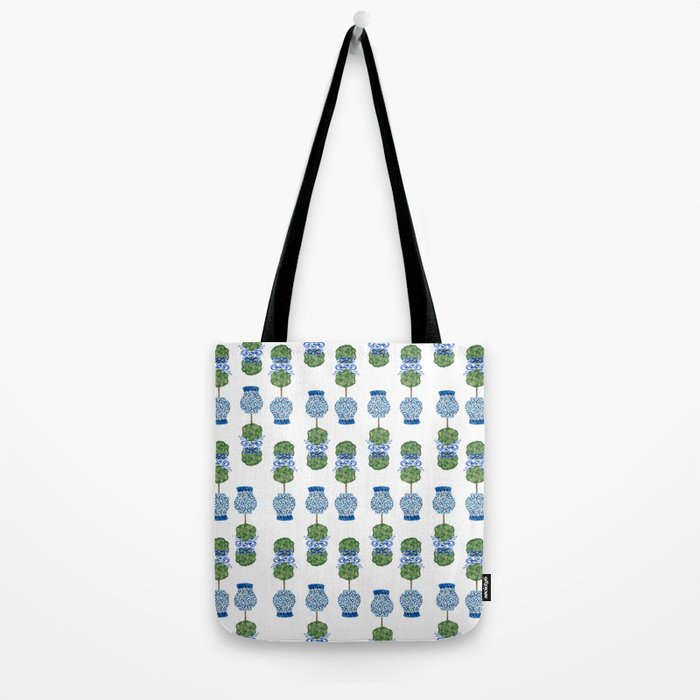 Chinoiserie Ginger Jar Jars Topiary Pattern Tote Bag Gallery Image 2