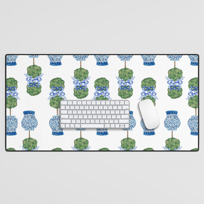 Chinoiserie Ginger Jar Jars Topiary Pattern Desk Mat Gallery Image 1