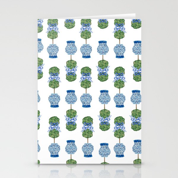 Chinoiserie Ginger Jar Jars Topiary Pattern Stationery Card Gallery Image 2