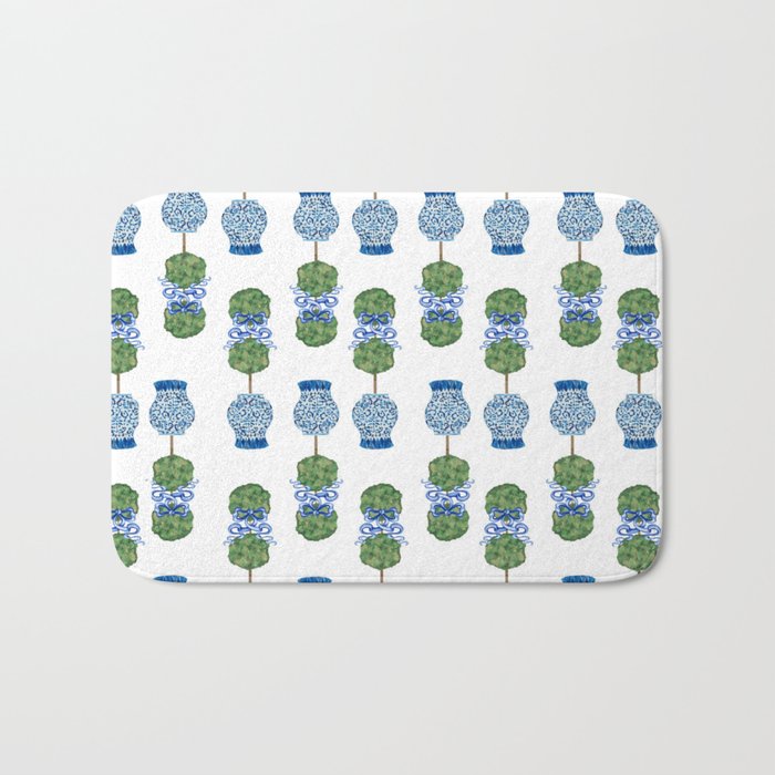 Chinoiserie Ginger Jar Jars Topiary Pattern Bath Mat Gallery Image 1