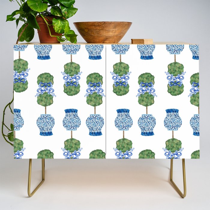 Chinoiserie Ginger Jar Jars Topiary Pattern Credenza Gallery Image 1