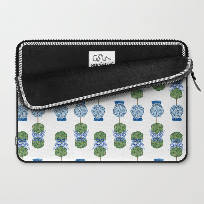 Chinoiserie Ginger Jar Jars Topiary Pattern Laptop Sleeve Gallery Image 2