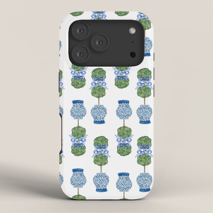 Chinoiserie Ginger Jar Jars Topiary Pattern iPhone Case Gallery Image 3