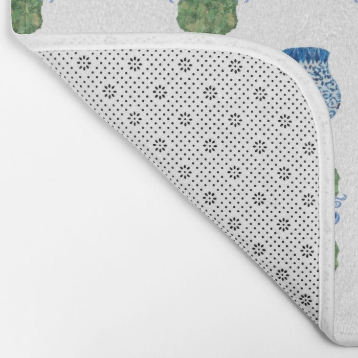 Chinoiserie Ginger Jar Jars Topiary Pattern Bath Mat Gallery Image 2