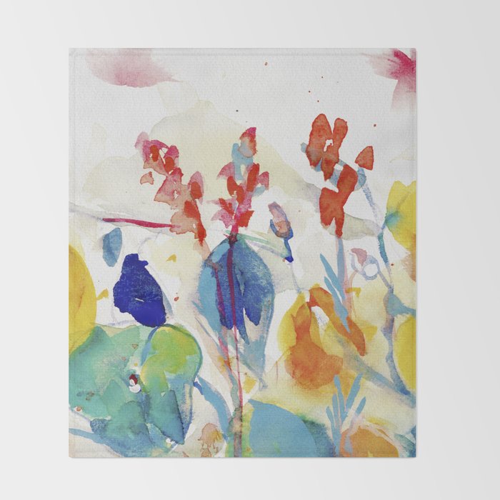 floral summer Throw Blanket Gallery Image 2