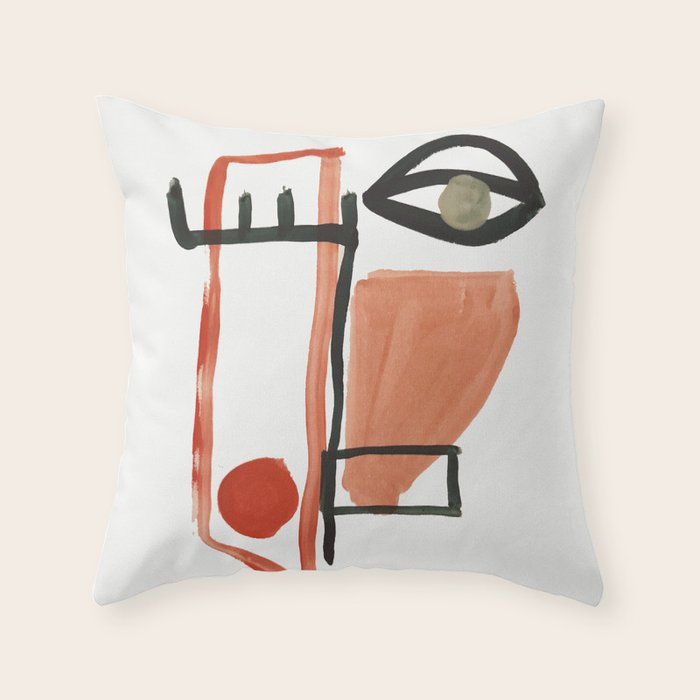 Abstract Face Throw Pillow Gallery Image 6