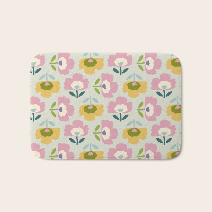 Scandinavian Floral  Bath Mat Gallery Image 1