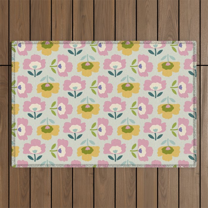 Scandinavian Floral  Outdoor Rug