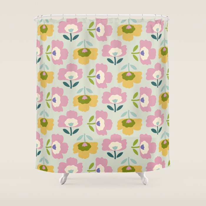 Scandinavian Floral  Shower Curtain Gallery Image 1