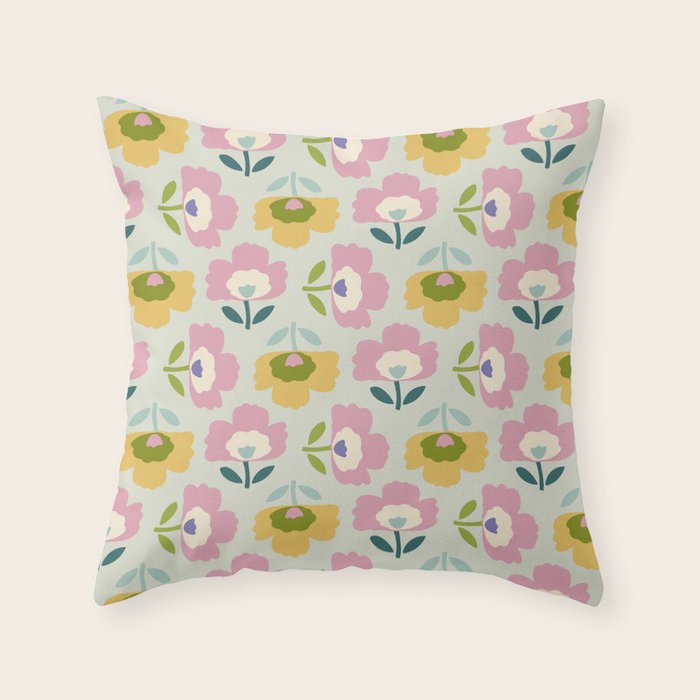 Scandinavian Floral  Throw Pillow Gallery Image 6