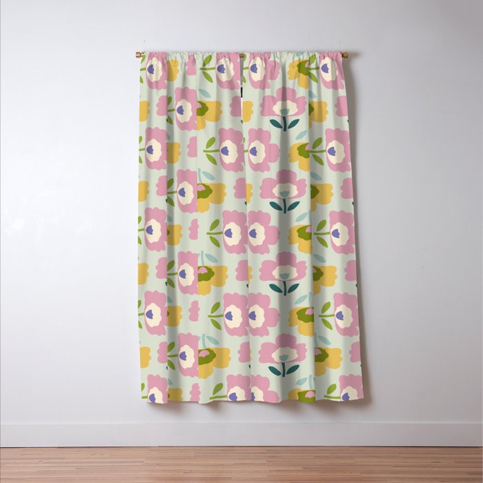 Scandinavian Floral  Window Curtain Gallery Image 3