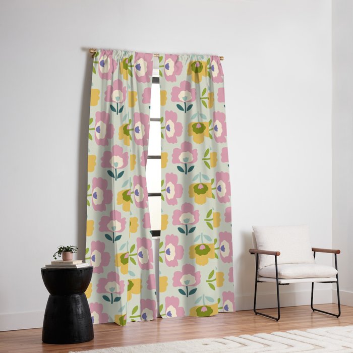 Scandinavian Floral  Window Curtain Gallery Image 2
