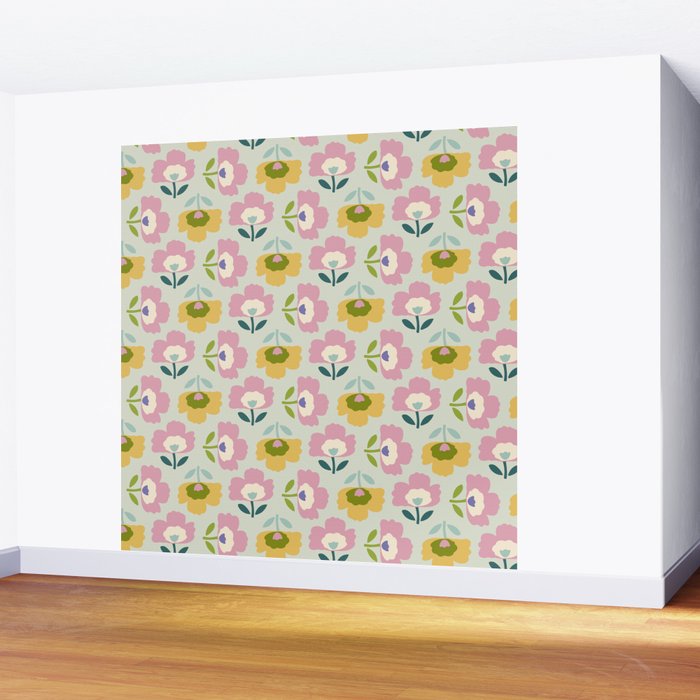 Scandinavian Floral  Wall Mural Gallery Image 2