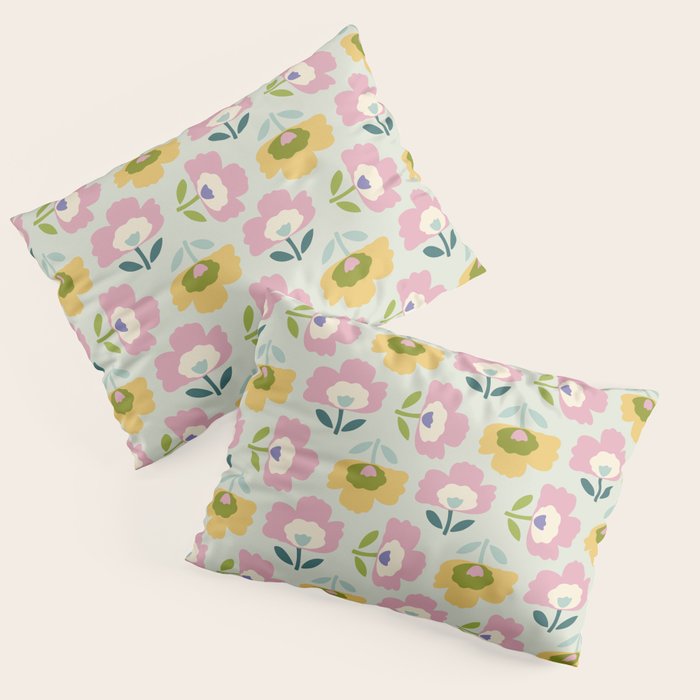 Scandinavian Floral  Pillow Sham Gallery Image 1