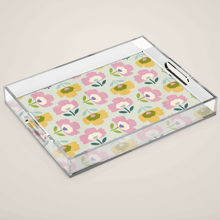 Scandinavian Floral  Acrylic Tray Gallery Image 1