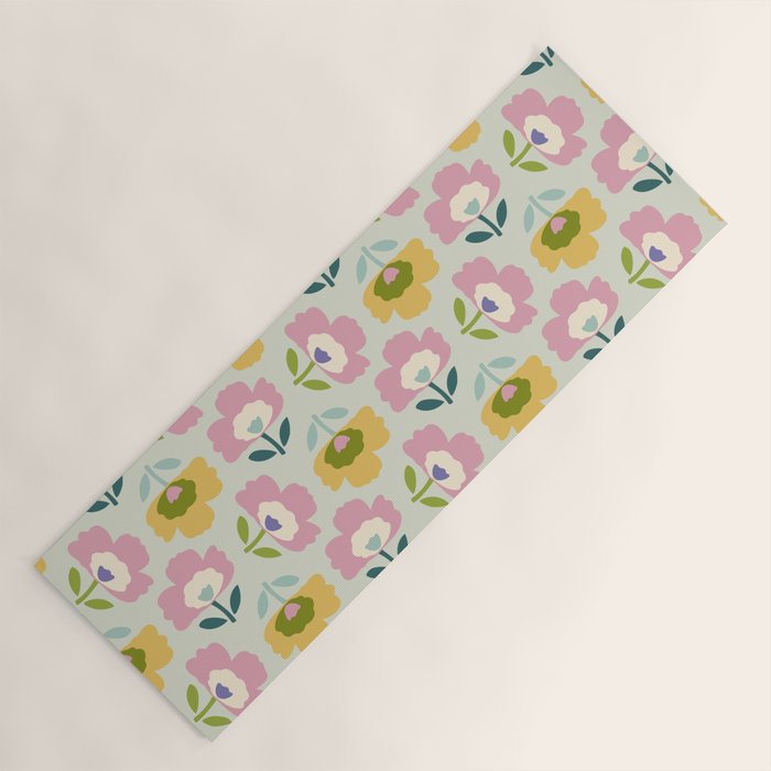 Scandinavian Floral  Yoga Mat Gallery Image 1