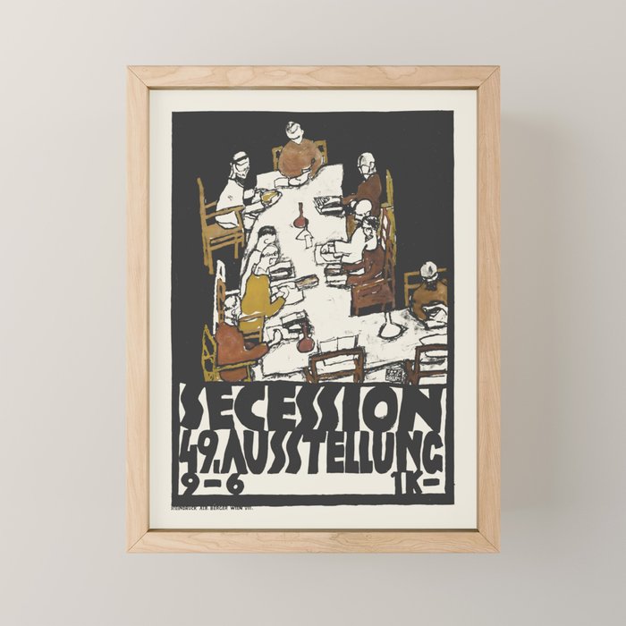 Egon Schiele Vintage Exhibition Poster, 1918 Mini Art Print Gallery Image 1