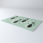 Mid Century Meow Retro Atomic Cats Mint Rug Gallery Image 3