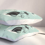 Mid Century Meow Retro Atomic Cats Mint Pillow Sham Gallery Image 3