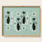 Mid Century Meow Retro Atomic Cats Mint Serving Tray Gallery Image 1