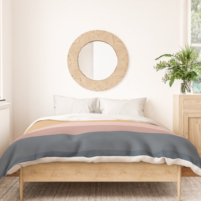 Minimal Retro Sunset - Earthy Neutral Duvet Cover Gallery Image 3