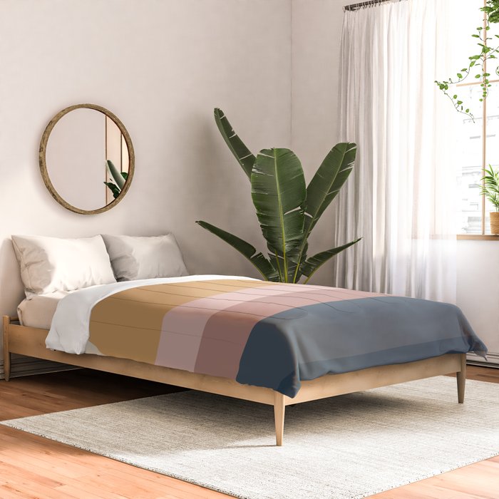 Minimal Retro Sunset - Earthy Neutral Comforter Gallery Image 2