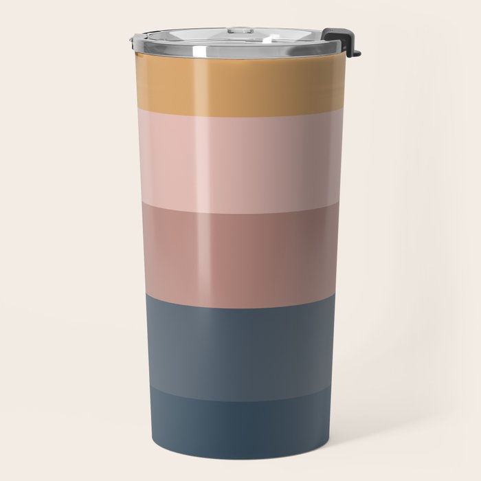 Minimal Retro Sunset - Earthy Neutral Travel Mug Gallery Image 2