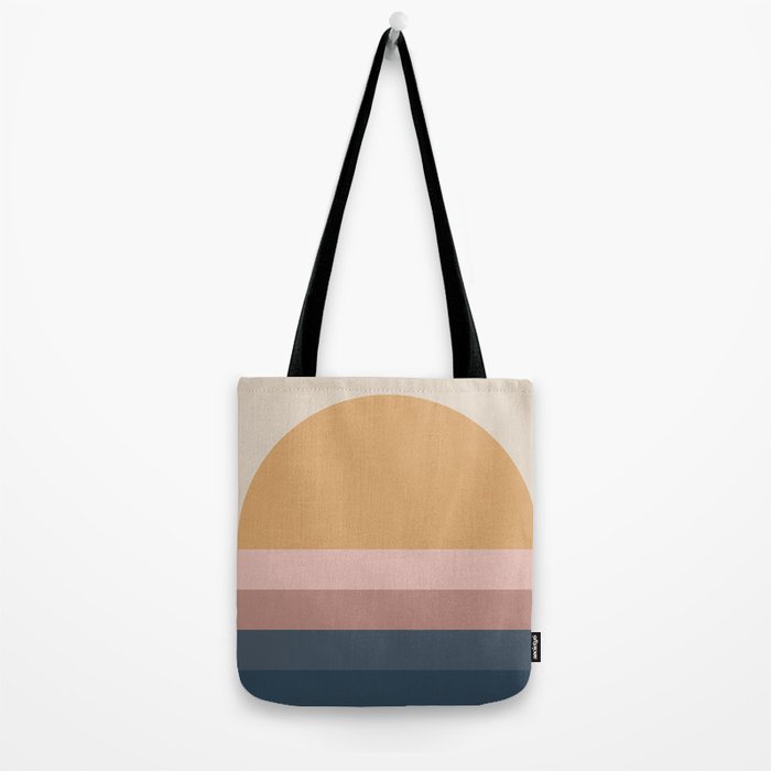 Minimal Retro Sunset - Earthy Neutral Tote Bag Gallery Image 2