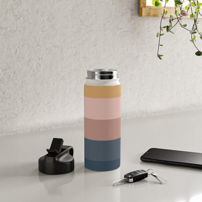 Minimal Retro Sunset - Earthy Neutral Water Bottle Gallery Image 4