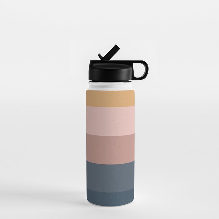 Minimal Retro Sunset - Earthy Neutral Water Bottle Gallery Image 1